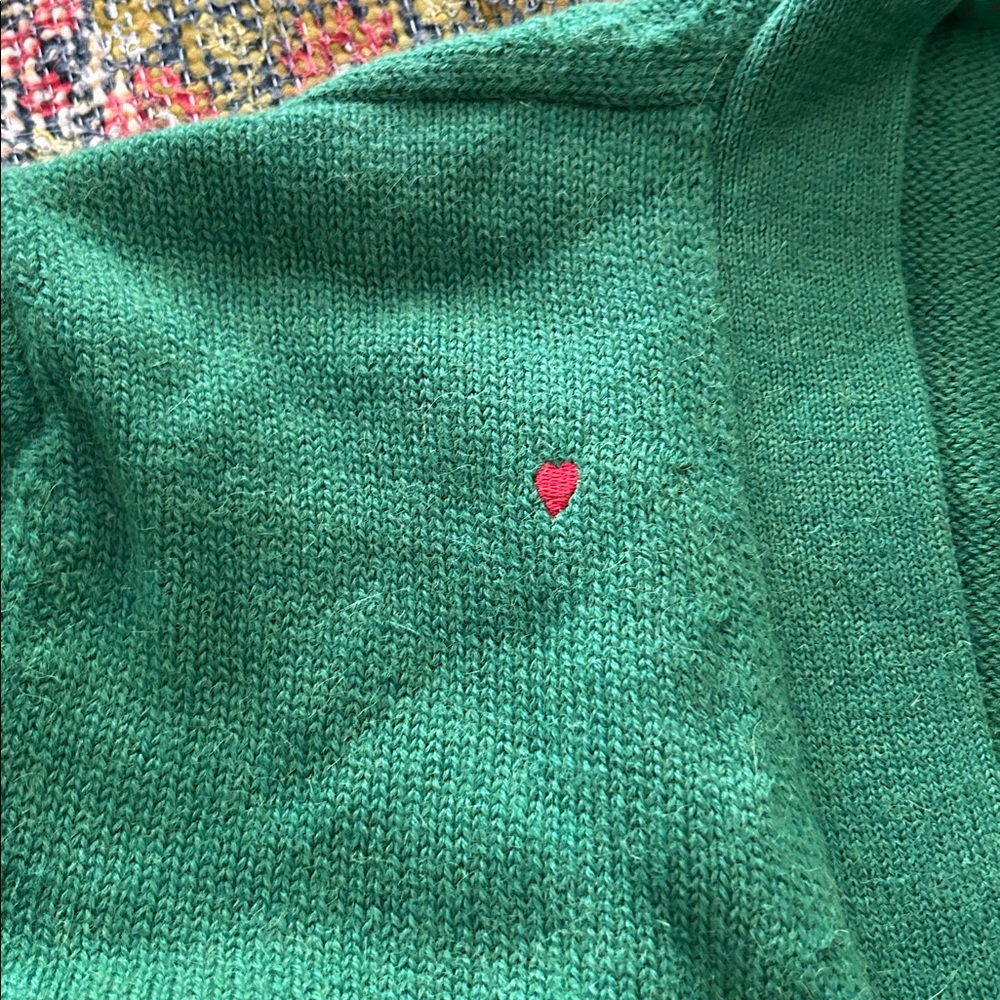 Clare V Oscar Cardigan Green with Gray Trim - Picture 4 of 11